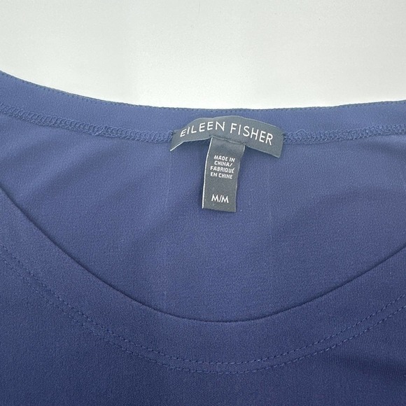 Eileen Fisher Crewneck Silk Long Sleeve Blouse Size Medium - Picture 5 of 11